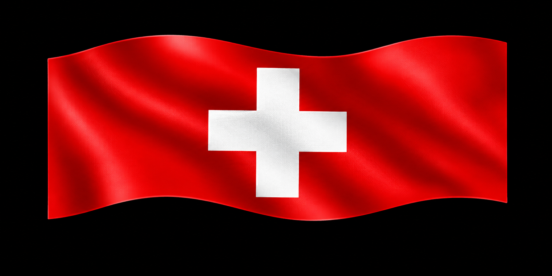Geschwungene Schweizer Flagge